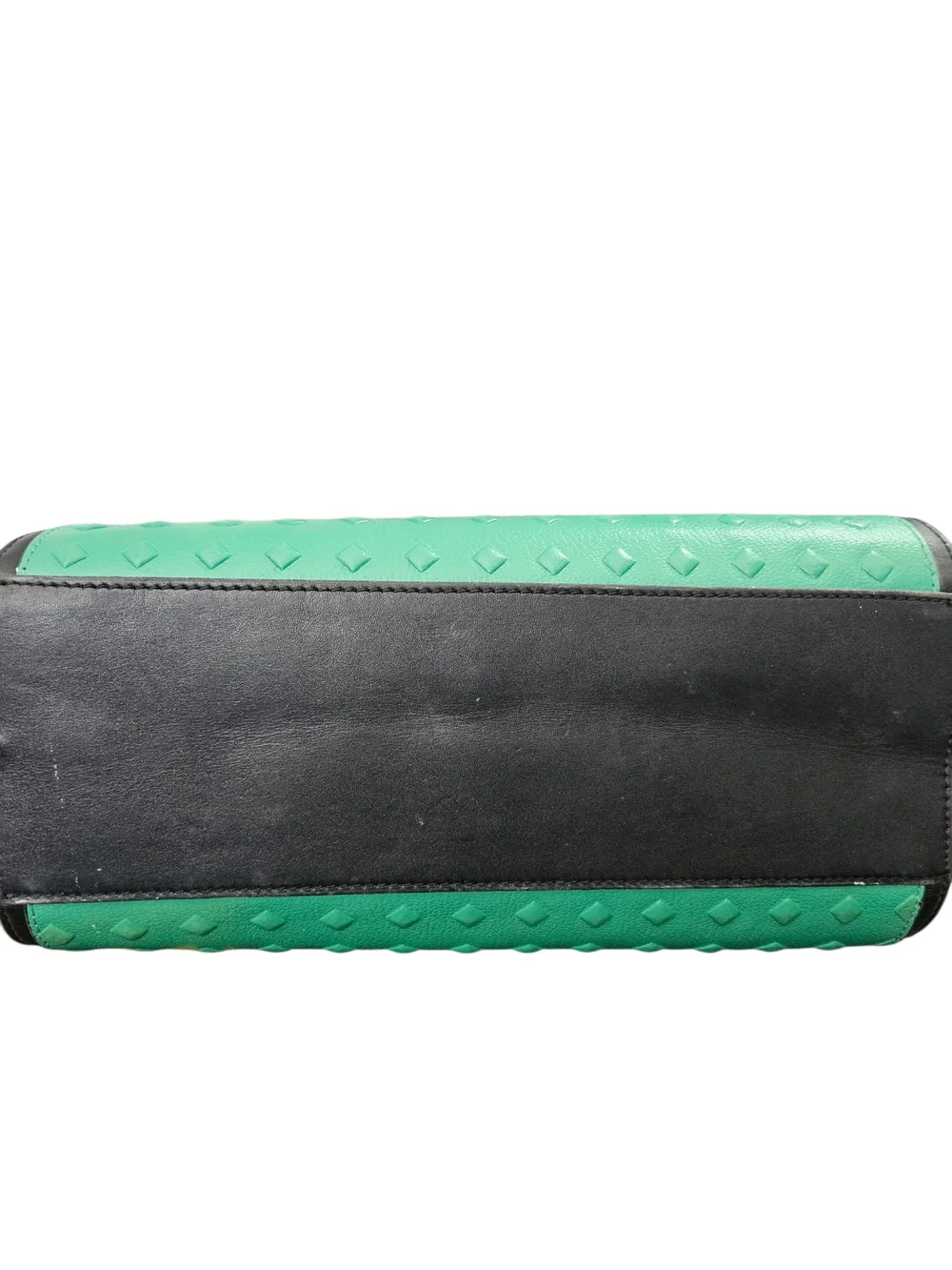 Vince Camuto Mint Green & Black Studded Satchel